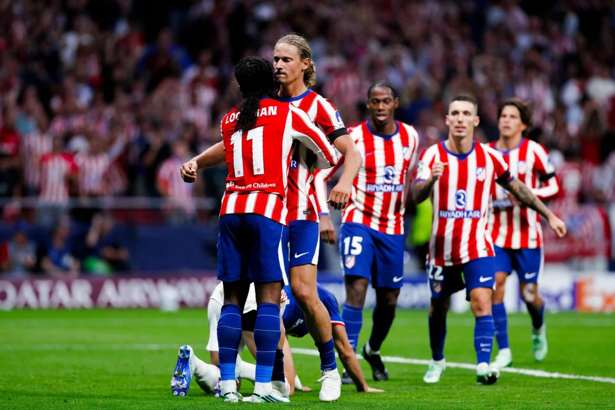 Mandatory Credit: Photo by Guillermo Martinez/NurPhoto/Shutterstock (17214295at) Several players of Atletico de Madrid celebrate a goal during the UEFA Champions League 2026/27 match between Atletico de Madrid and Manchester United at Riyadh Air Metropolitano Stadium in Madrid, Spain, on October 13, 2026. Atletico de Madrid v Manchester United - UEFA Champions League 2026/27 League Phase MD2, Spain - 13 Oct 2026