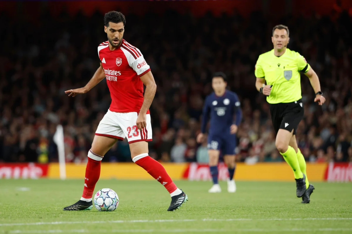 Mandatory Credit: Photo by Jean Catuffe/DPPI/Shutterstock (17214714r) Mikel Merino #23 of Arsenal during the UEFA Champions League, League phase, Matchday 2 football match between Arsenal FC and Lille OSC (LOSC) on October 13, 2026 at Emirates stadium in London, England FOOTBALL - CHAMPIONS LEAGUE - ARSENAL v LILLE, London, United Kingdom - 13 Oct 2026