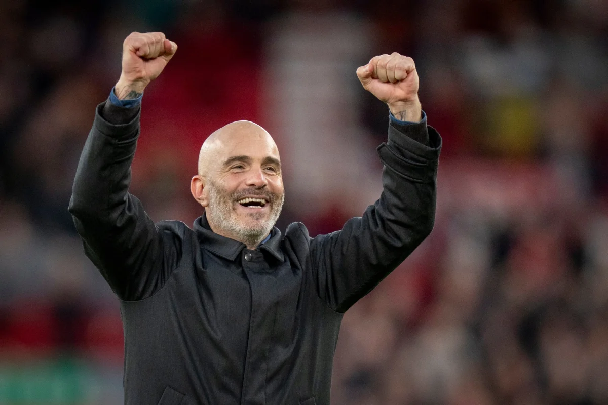 LIVERPOOL, ENGLAND - OCTOBER 11: Enzo Maresca, Manchester City Manager, celebrates at full-time in the Premier League 2026/27 match between Liverpool FC and Manchester City at Anfield on October 11, 2026 in Liverpool, England. (Photo by Isaac Parkin/Manchester City FC via Getty Images)