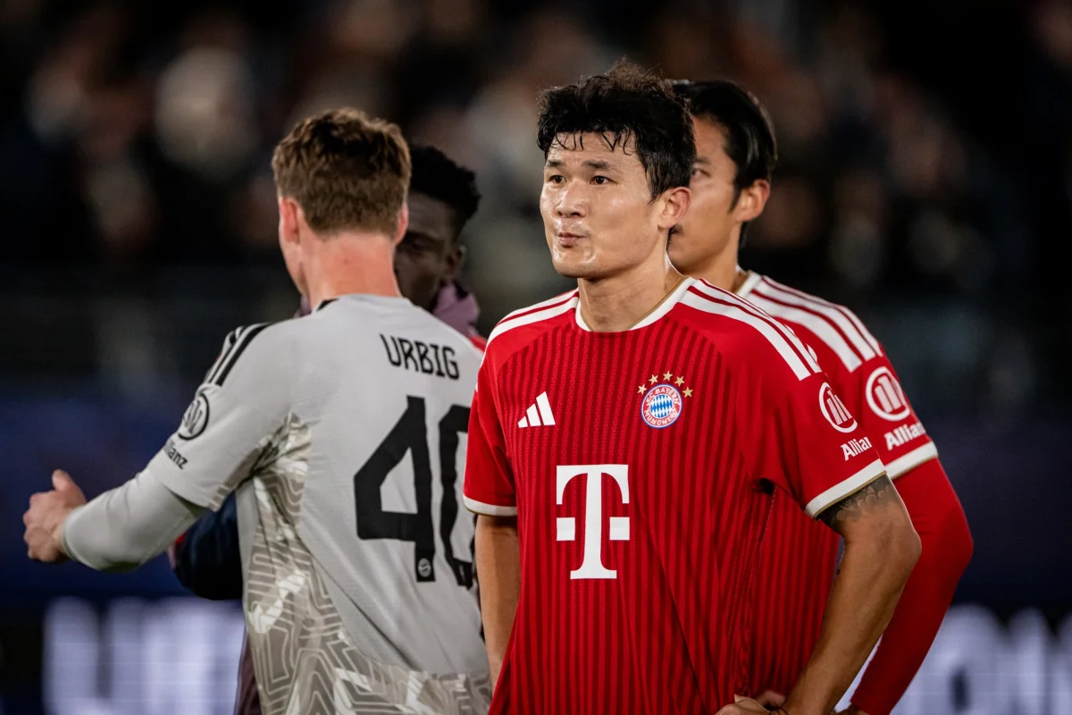 STAVANGER, NORWAY - OCTOBER 13: Minjae Kim of FC Bayern Munich following the team's remis in the UEFA Champions League 2026/27 League Phase MD2 match between Viking FK and FC Bayern M??nchen at Viking Stadion on October 13, 2026 in Stavanger, Norway. (Photo by S. Stingl/FC Bayern via Getty Images)